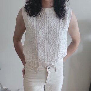 Ivory cotton vest size XS